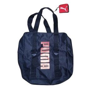 NWT Puma Pacific Yoga Tote Hand-Bag Dual Handles Rose Gold Logo Black